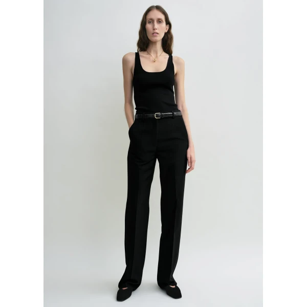 Totême Straight suit trousers in Black - Pants - Scandinavian Minimalist Luxury at Coveti