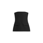 Totême Strapless crepe pocket top in Black - Tops - Scandinavian Minimalist Luxury at Coveti