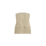 Totême Strapless linen pocket top in Beige - Tops - Scandinavian Minimalist Luxury at Coveti