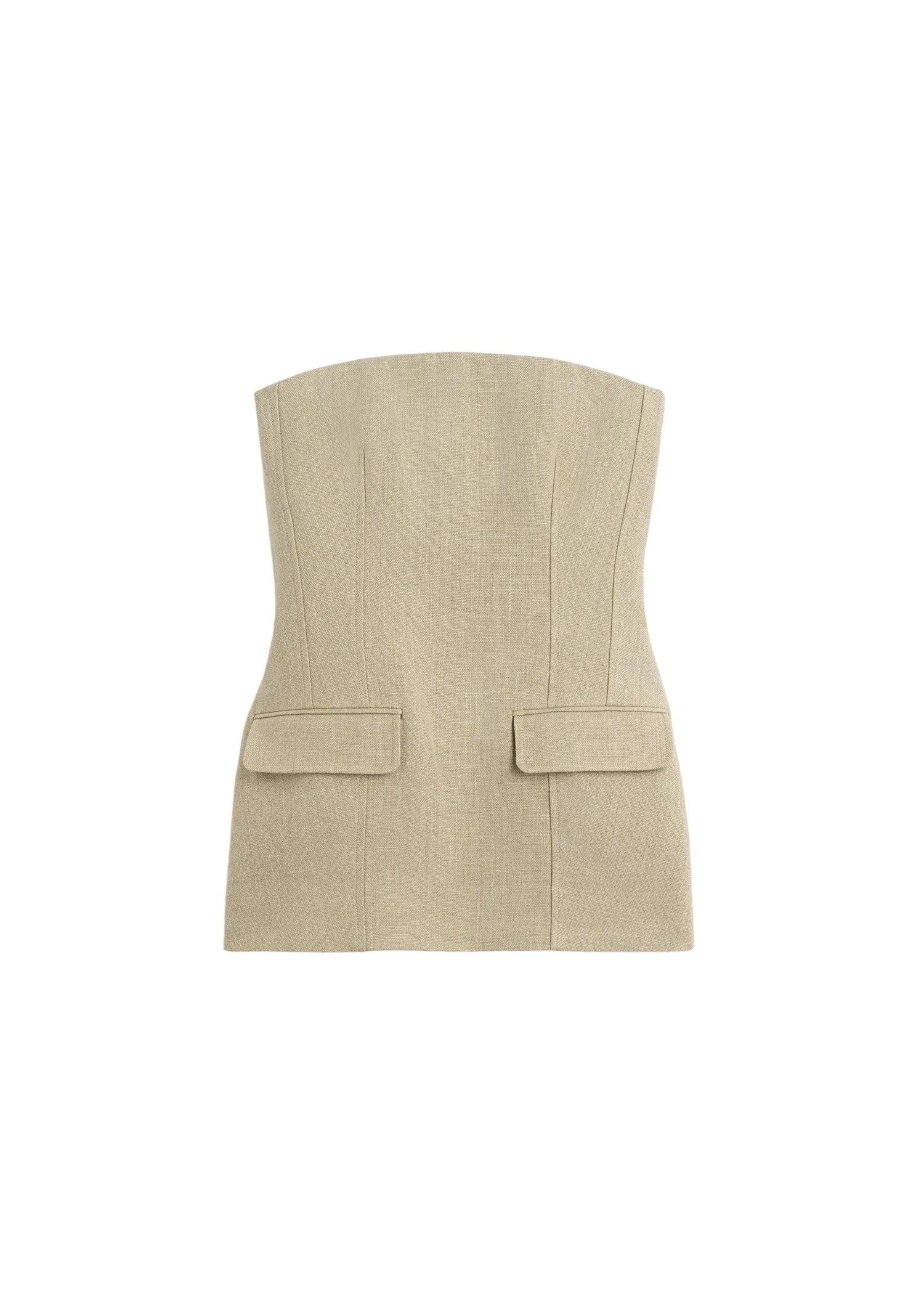 Toteme-Strapless-linen-pocket-top-in-Beige87369_nobg Totême Strapless linen pocket top in Beige - Tops - Scandinavian Minimalist Luxury at Coveti
