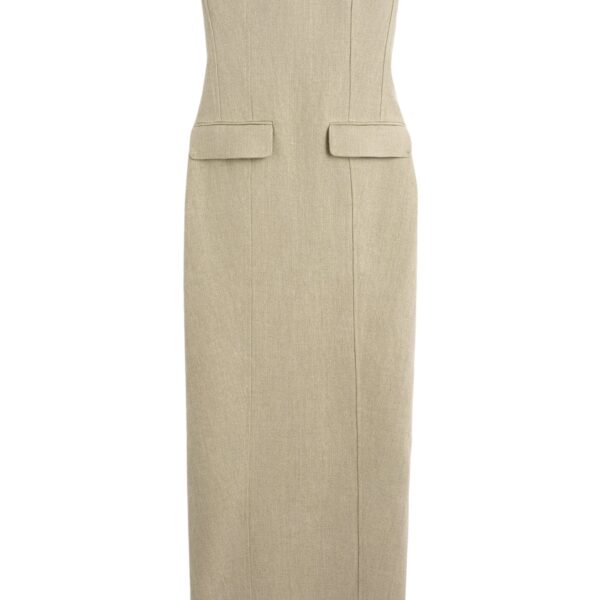 Totême Strapless pocket dress in Beige - Dresses - Scandinavian Minimalist Luxury at Coveti