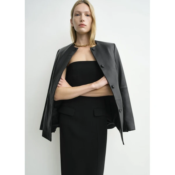 Totême Strapless pocket dress in Black - Dresses - Scandinavian Minimalist Luxury at Coveti