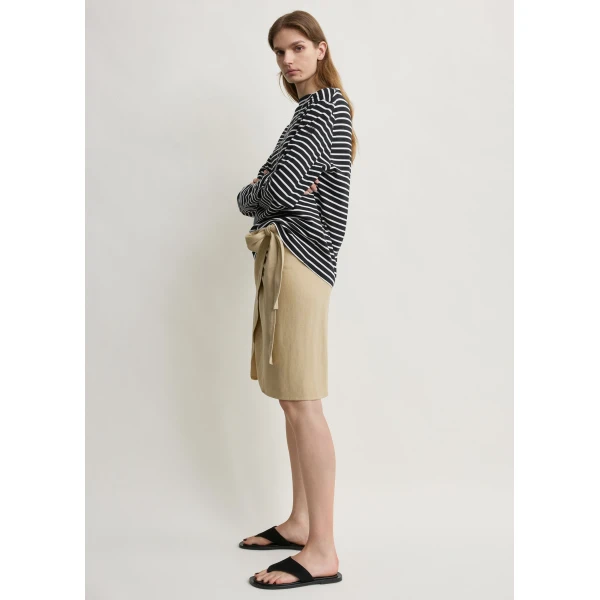 Totême Stripe jersey long-sleeve tee in Black / White - Tops - Scandinavian Minimalist Luxury at Coveti