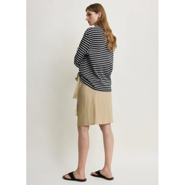 Totême Stripe jersey long-sleeve tee in Black / White - Tops - Scandinavian Minimalist Luxury at Coveti