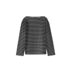 Totême Stripe jersey long-sleeve tee in Black / White - Tops - Scandinavian Minimalist Luxury at Coveti