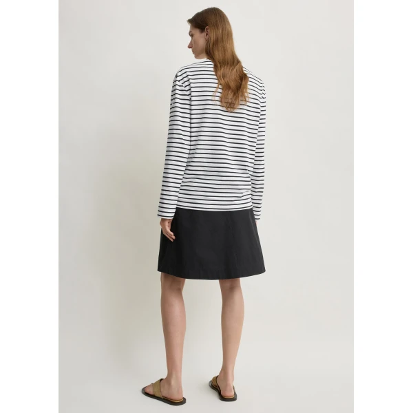 Totême Stripe jersey long-sleeve tee in White / Black - Tops - Scandinavian Minimalist Luxury at Coveti