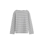 Totême Stripe jersey long-sleeve tee in White / Black - Tops - Scandinavian Minimalist Luxury at Coveti