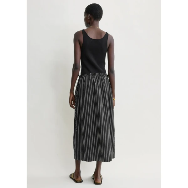 Totême Striped drawstring skirt in Black / White - Skirts - Scandinavian Minimalist Luxury at Coveti