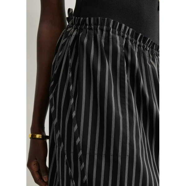 Totême Striped drawstring skirt in Black / White - Skirts - Scandinavian Minimalist Luxury at Coveti