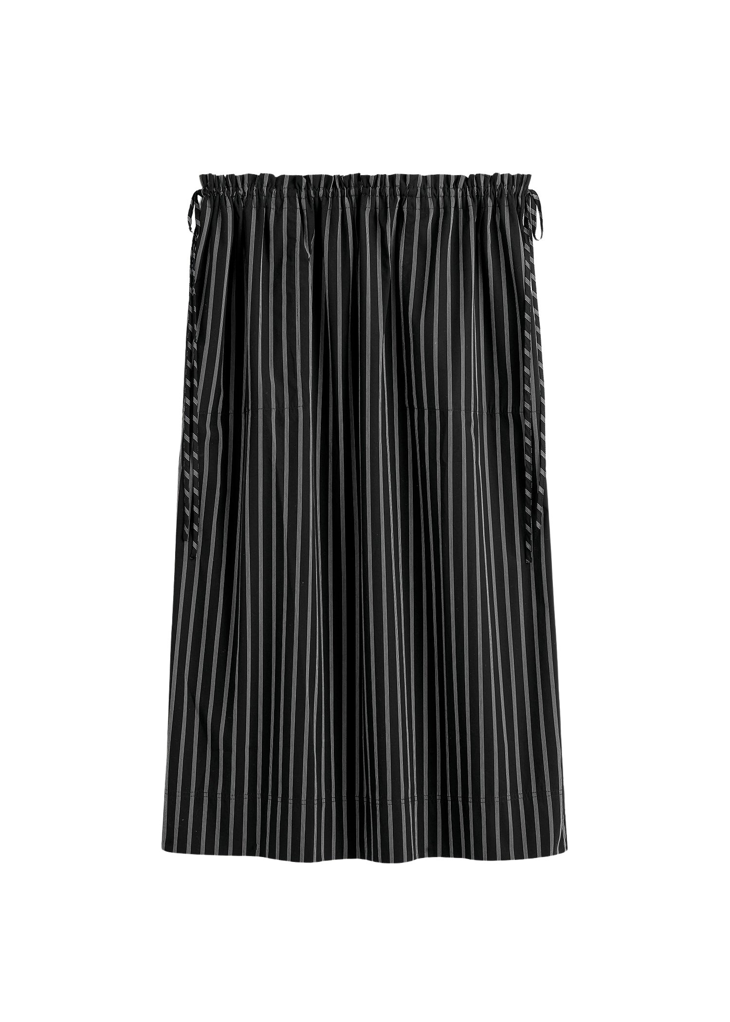 Totême Striped drawstring skirt in Black / White - Skirts - Scandinavian Minimalist Luxury at Coveti