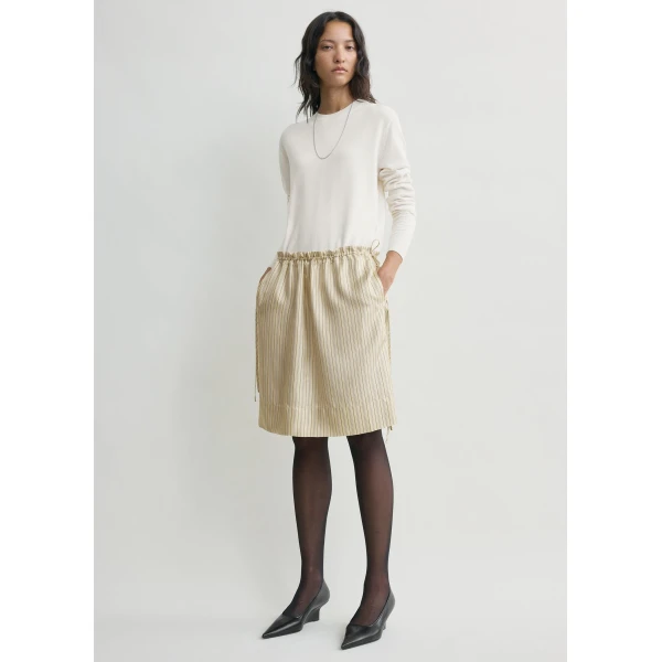 Totême Striped mini skirt in Beige / Brown - Skirts - Scandinavian Minimalist Luxury at Coveti