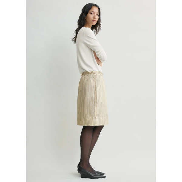 Totême Striped mini skirt in Beige / Brown - Skirts - Scandinavian Minimalist Luxury at Coveti