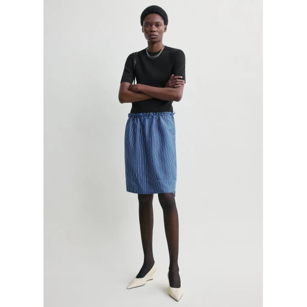 Totême Striped mini skirt in Blue / Navy - Skirts - Scandinavian Minimalist Luxury at Coveti