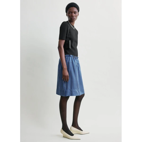 Totême Striped mini skirt in Blue / Navy - Skirts - Scandinavian Minimalist Luxury at Coveti