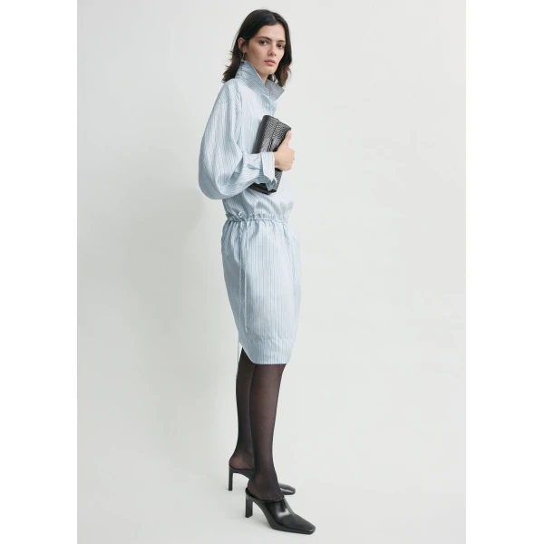 Totême Striped mini skirt in Ice / White - Skirts - Scandinavian Minimalist Luxury at Coveti