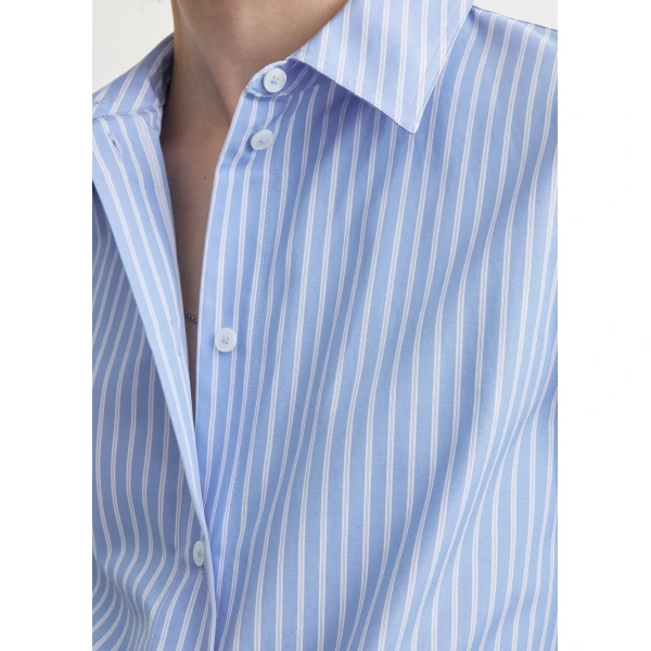 Totême Striped poplin shirt in Blue / White - Tops - Scandinavian Minimalist Luxury at Coveti
