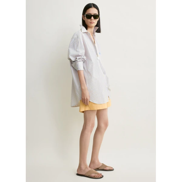 Totême Striped summer shirt in Blue / Yellow - Tops - Scandinavian Minimalist Luxury at Coveti