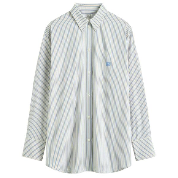 Totême Striped summer shirt in Blue / Yellow - Tops - Scandinavian Minimalist Luxury at Coveti