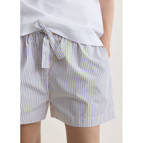Totême Striped summer shorts in Blue / Yellow - Shorts - Scandinavian Minimalist Luxury at Coveti