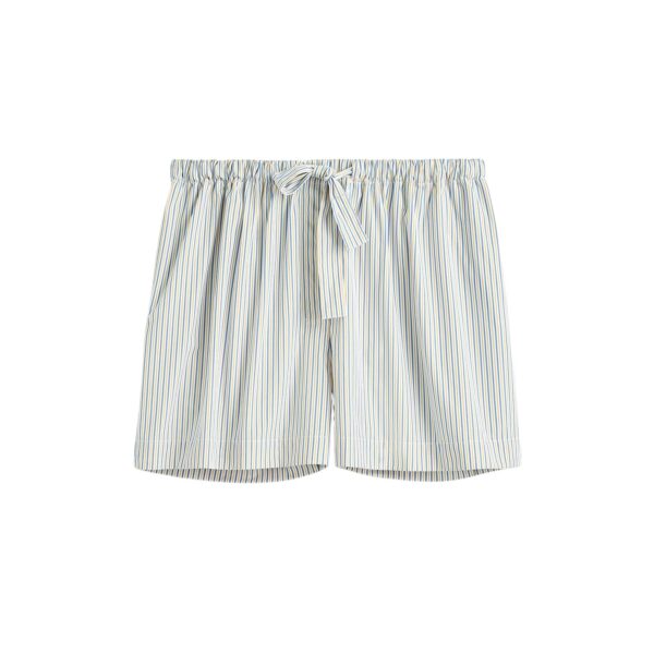 Totême Striped summer shorts in Blue / Yellow - Shorts - Scandinavian Minimalist Luxury at Coveti