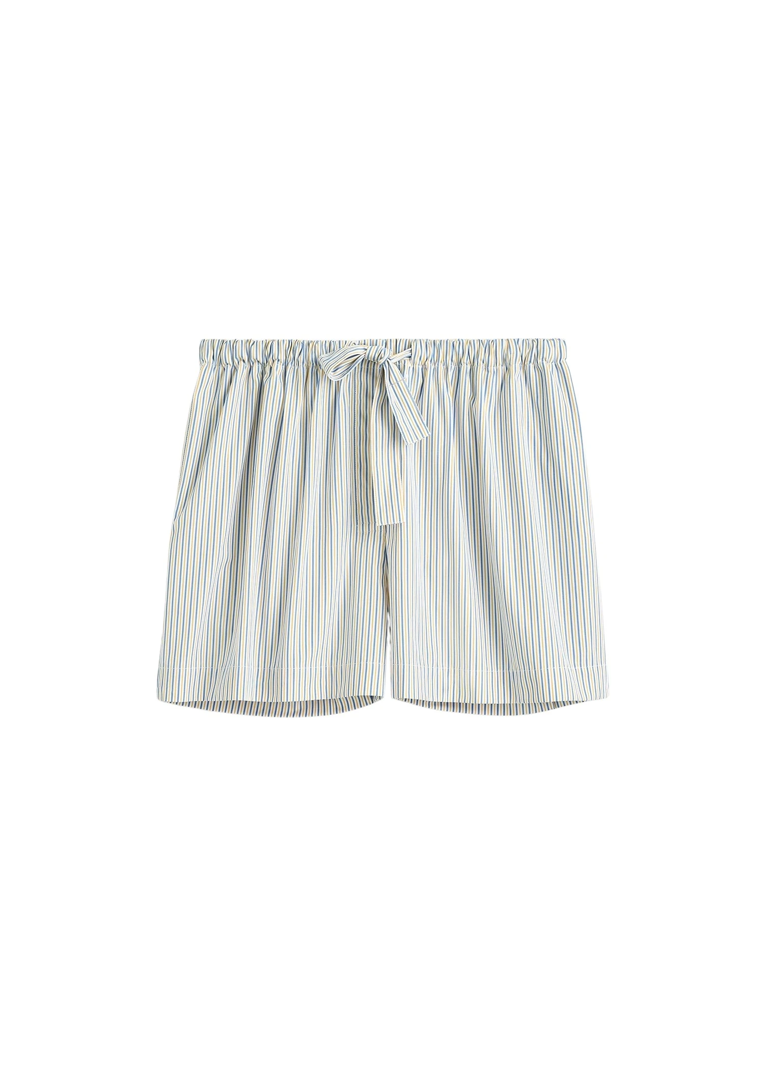 Totême Striped summer shorts in Blue / Yellow - Shorts - Scandinavian Minimalist Luxury at Coveti