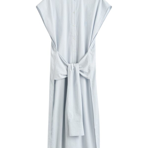 Totême Striped tie-sleeve dress blue/white in Pale blue / White - Dresses - Scandinavian Minimalist Luxury at Coveti