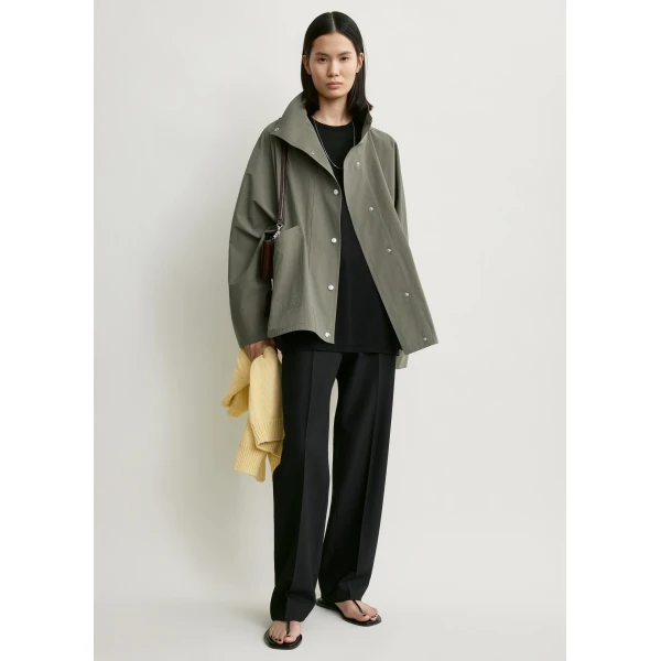 Totême Summer parachute jacket in Clove - Jackets - Scandinavian Minimalist Luxury at Coveti