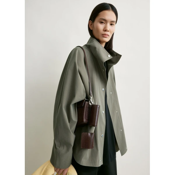 Totême Summer parachute jacket in Clove - Jackets - Scandinavian Minimalist Luxury at Coveti