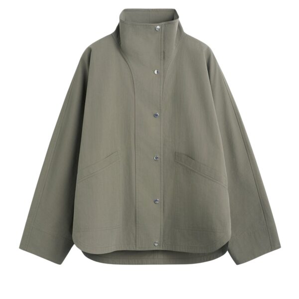 Totême Summer parachute jacket in Clove - Jackets - Scandinavian Minimalist Luxury at Coveti