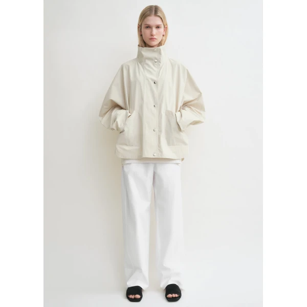 Totême Summer parachute jacket in Oyster - Jackets - Scandinavian Minimalist Luxury at Coveti