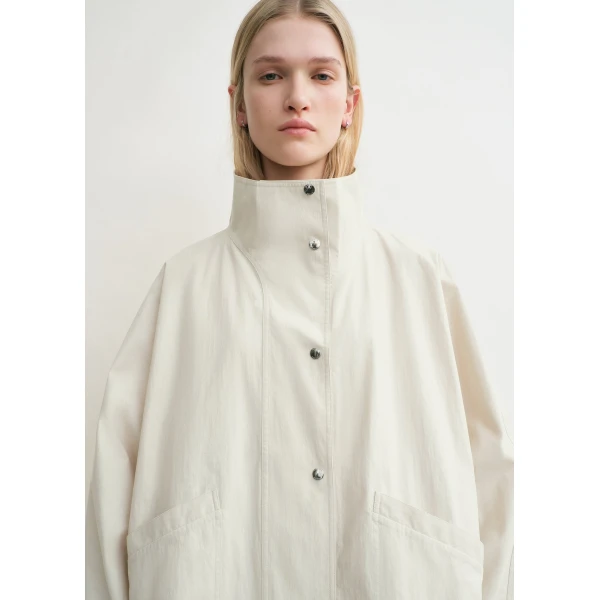 Totême Summer parachute jacket in Oyster - Jackets - Scandinavian Minimalist Luxury at Coveti