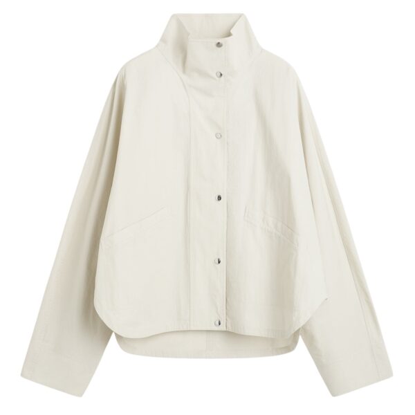 Totême Summer parachute jacket in Oyster - Jackets - Scandinavian Minimalist Luxury at Coveti