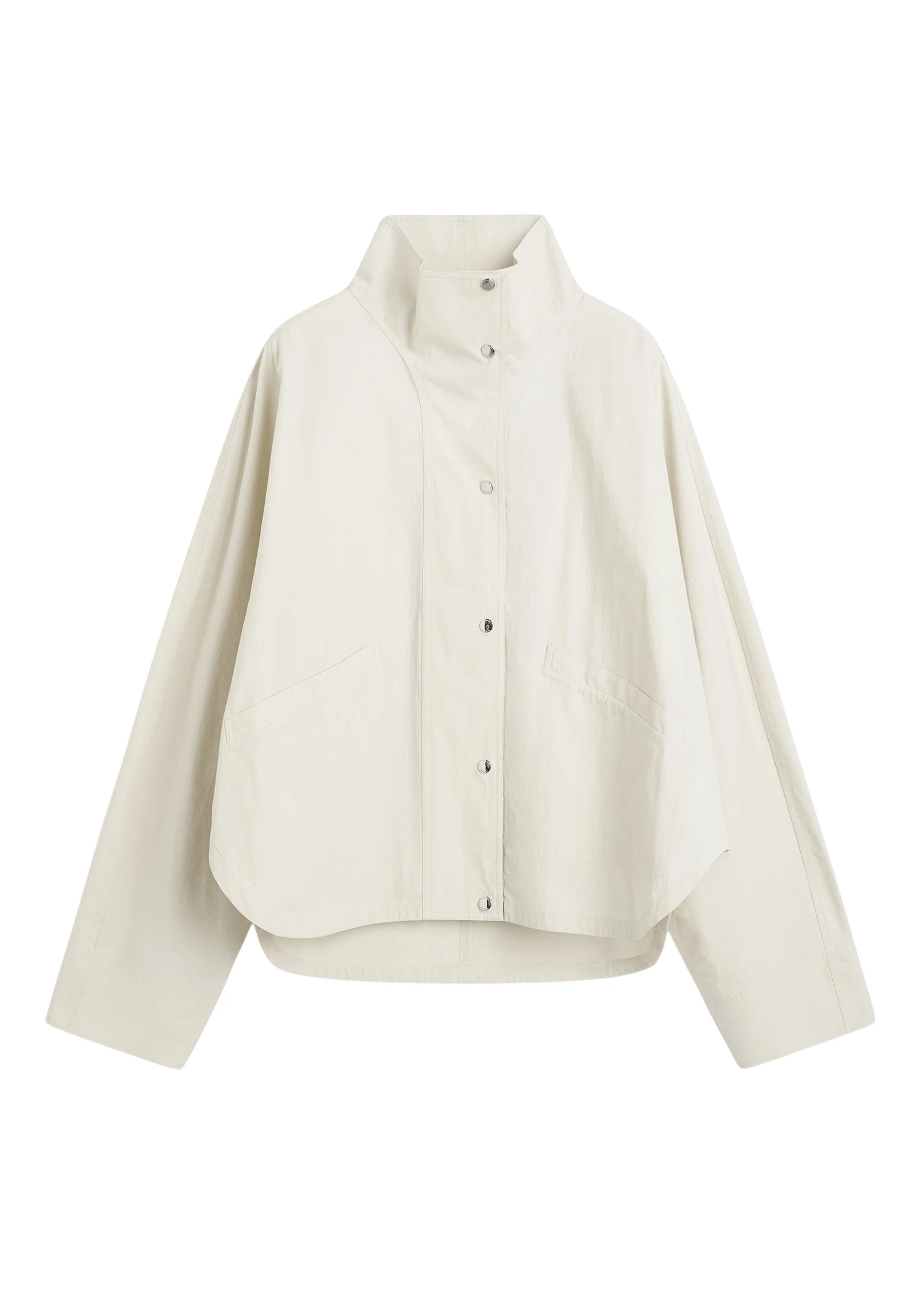 Totême Summer parachute jacket in Oyster - Jackets - Scandinavian Minimalist Luxury at Coveti