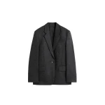 Totême Tailored blazer charcoal in Charcoal melange - Jackets - Scandinavian Minimalist Luxury at Coveti