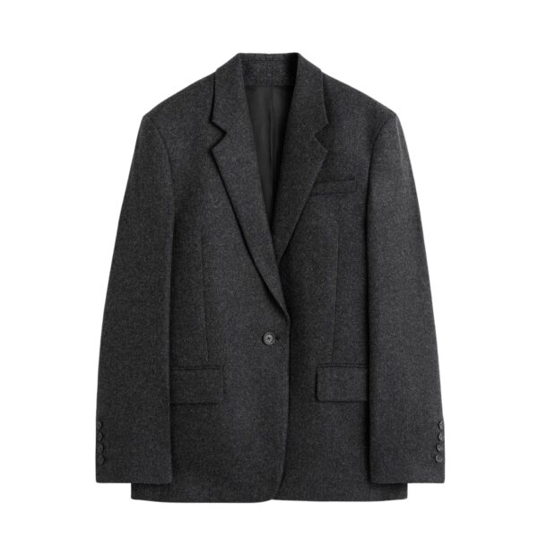 Totême Tailored blazer charcoal in Charcoal melange - Jackets - Scandinavian Minimalist Luxury at Coveti