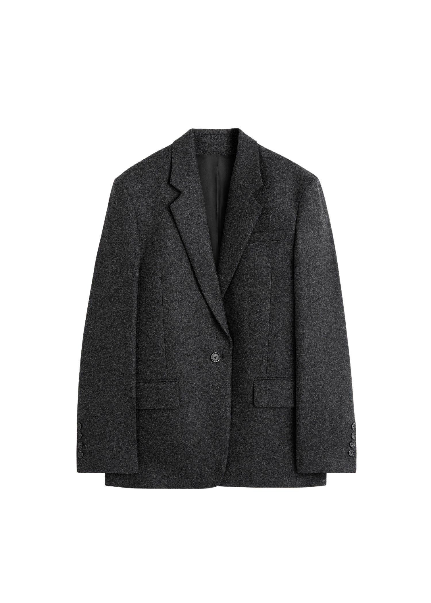 Totême Tailored blazer charcoal in Charcoal melange - Jackets - Scandinavian Minimalist Luxury at Coveti