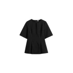 Totême Tailored cotton top in Black - Tops - Scandinavian Minimalist Luxury at Coveti