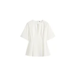 Totême Tailored cotton top in White - Tops - Scandinavian Minimalist Luxury at Coveti