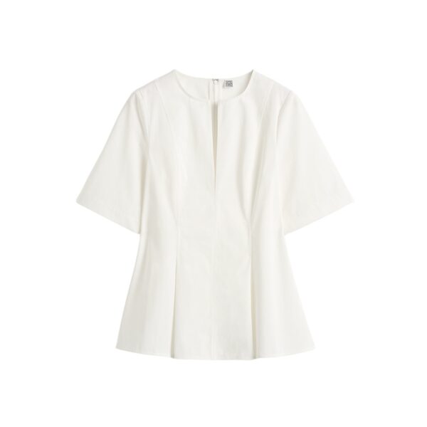 Totême Tailored cotton top in White - Tops - Scandinavian Minimalist Luxury at Coveti