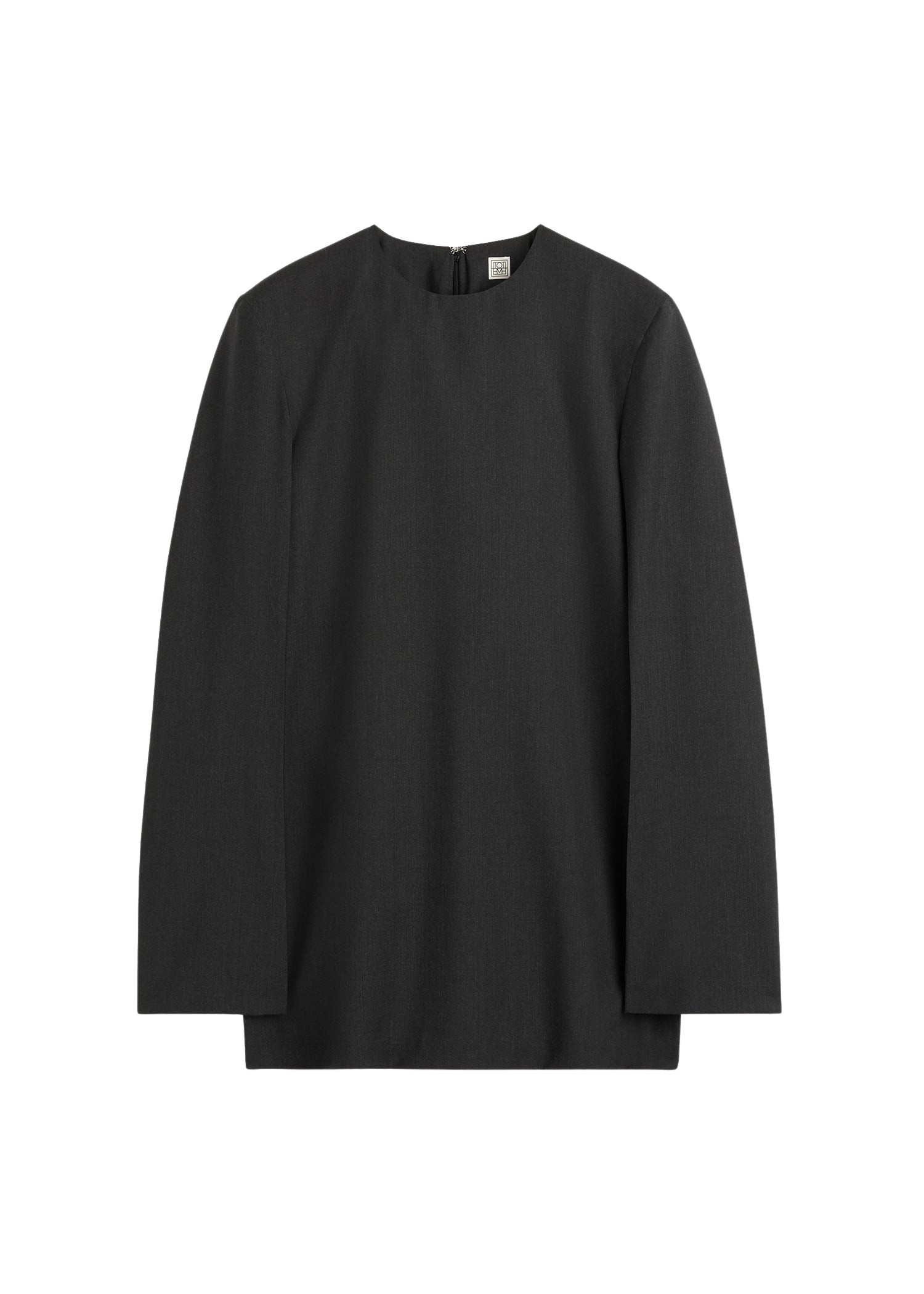 Totême Tailored dinner blouse charcoal in Charcoal melange - Tops - Scandinavian Minimalist Luxury at Coveti