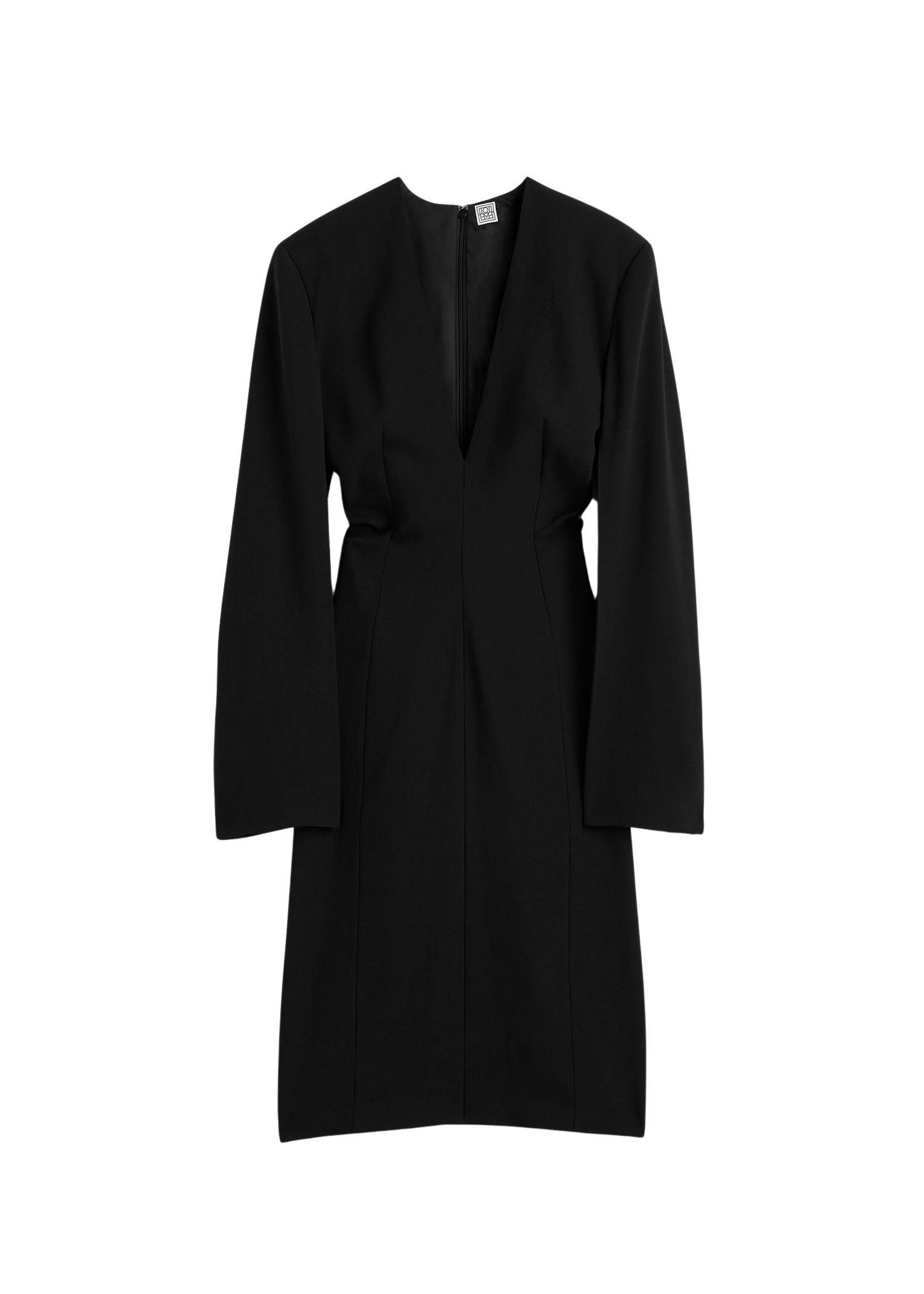 Totême Tailored slouch dress in Black - Dresses - Scandinavian Minimalist Luxury at Coveti