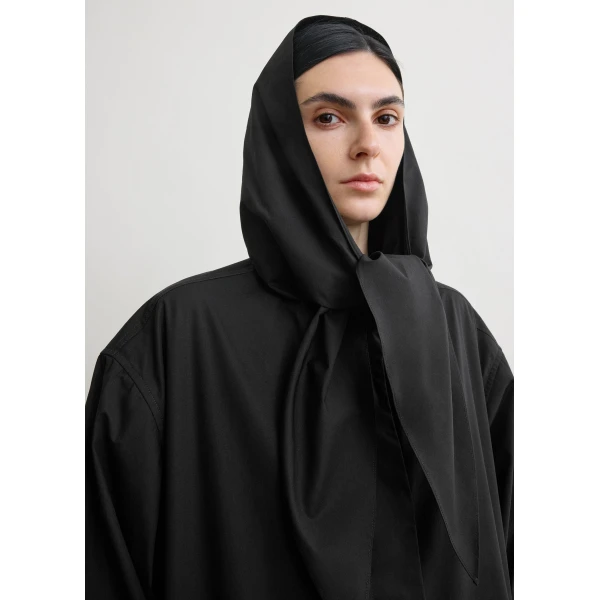 Totême Technical scarf jacket in Black - Jackets - Scandinavian Minimalist Luxury at Coveti