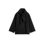 Totême Technical scarf jacket in Black - Jackets - Scandinavian Minimalist Luxury at Coveti