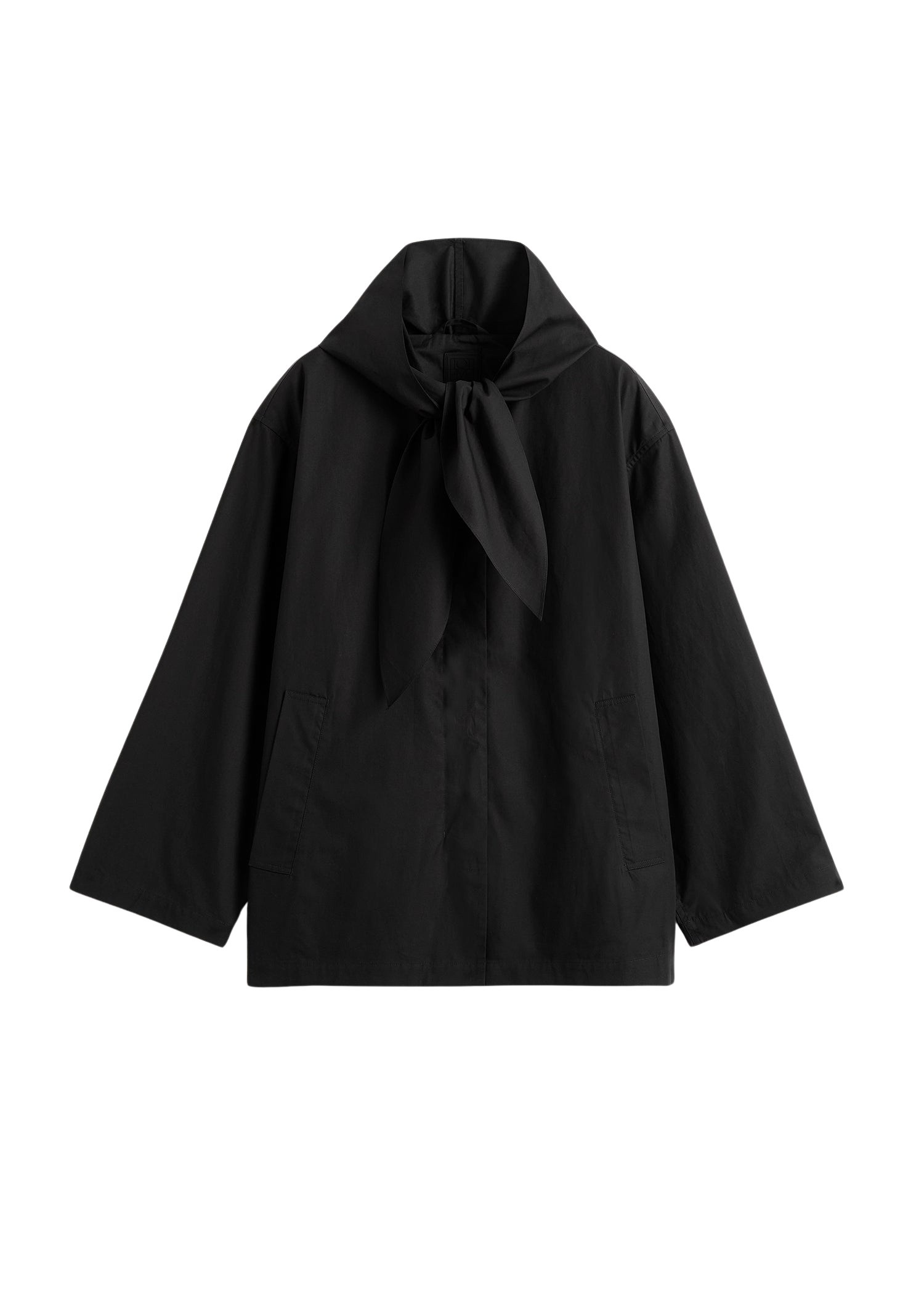 Totême Technical scarf jacket in Black - Jackets - Scandinavian Minimalist Luxury at Coveti