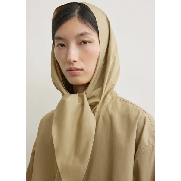 Totême Technical scarf jacket in Cashew - Jackets - Scandinavian Minimalist Luxury at Coveti