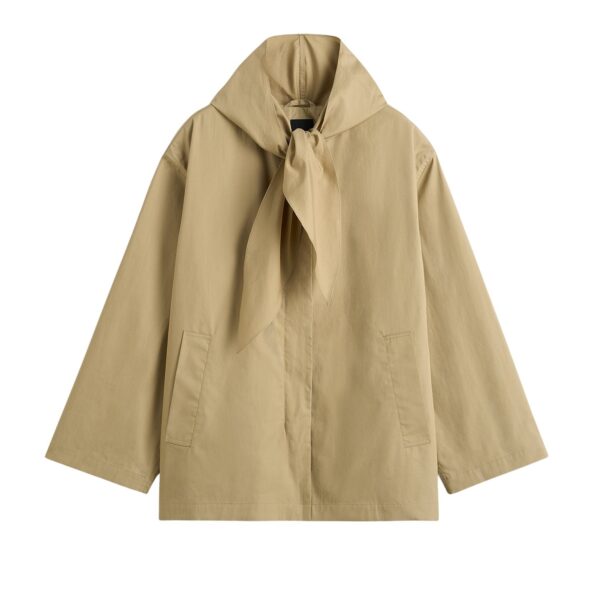 Totême Technical scarf jacket in Cashew - Jackets - Scandinavian Minimalist Luxury at Coveti