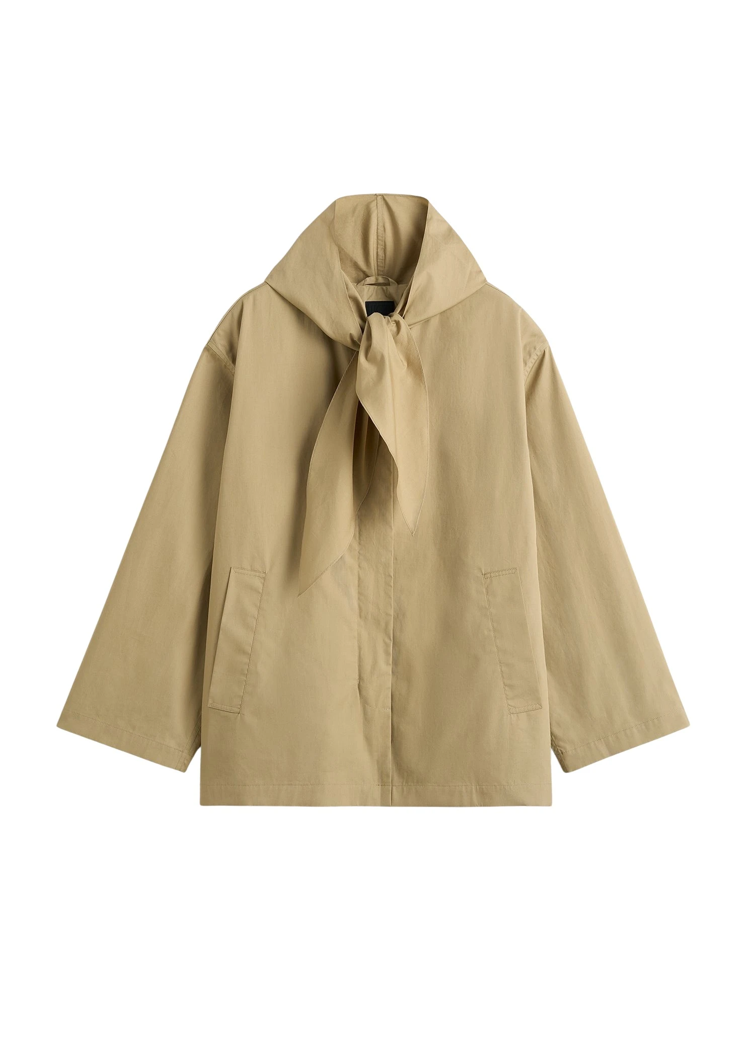 Totême Technical scarf jacket in Cashew - Jackets - Scandinavian Minimalist Luxury at Coveti