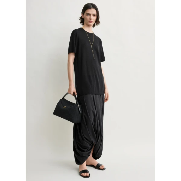 Totême Tee knit in Black - Tops - Scandinavian Minimalist Luxury at Coveti