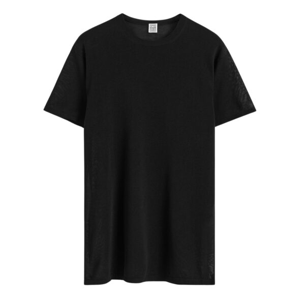 Totême Tee knit in Black - Tops - Scandinavian Minimalist Luxury at Coveti
