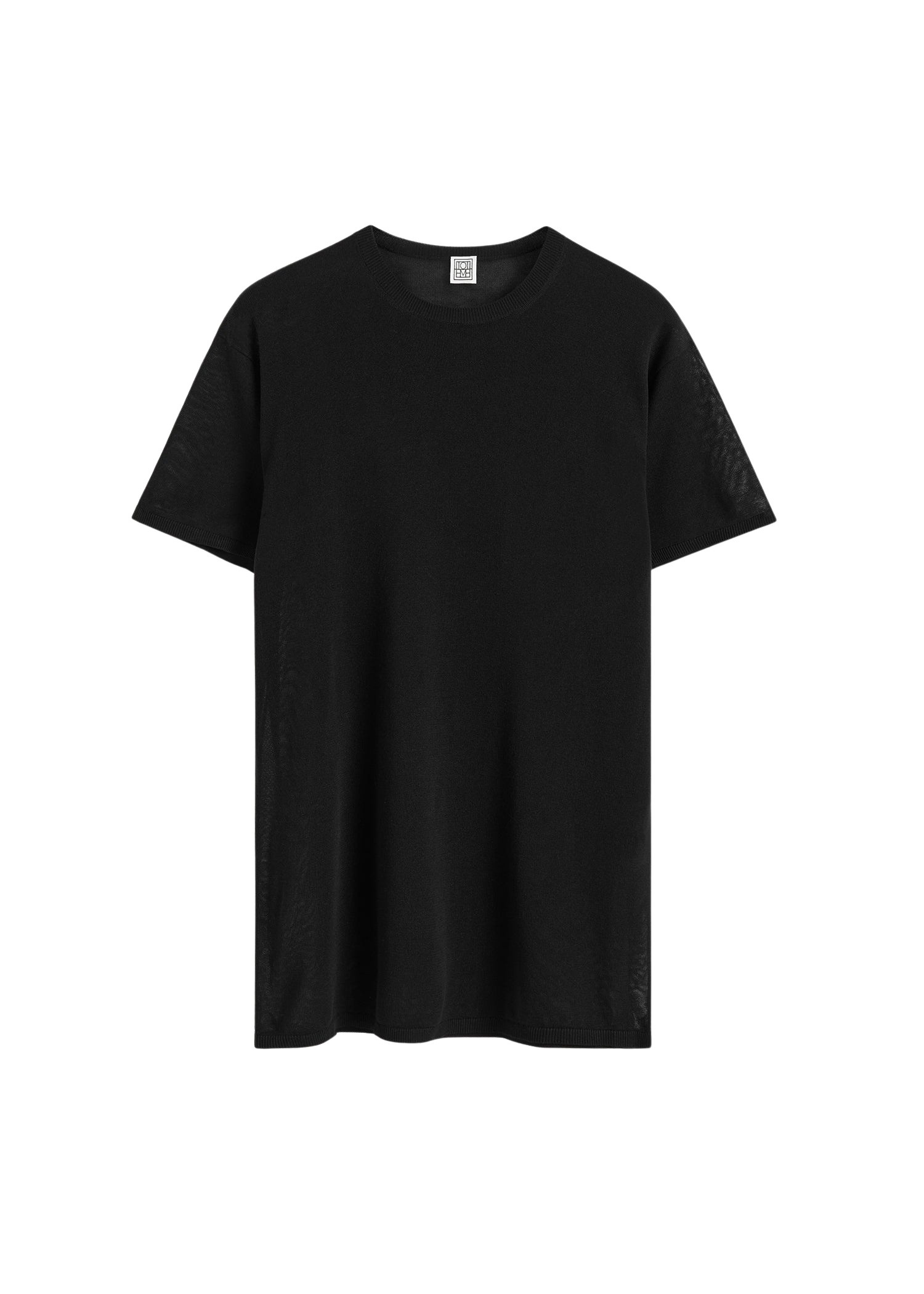 Totême Tee knit in Black - Tops - Scandinavian Minimalist Luxury at Coveti